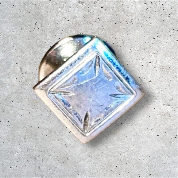 Vintage Sterling Silver Men’s Tie Pin Square Etched Unsigned - Picture 5 of 6